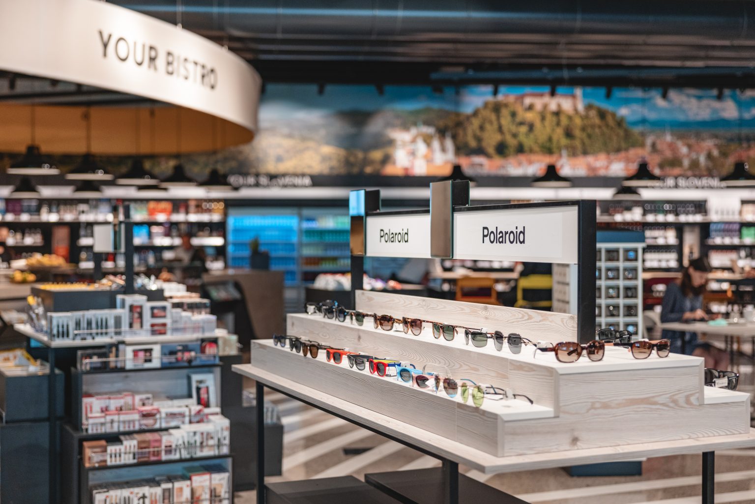 Inside the flexible Heinemann smartseller store at Ljubljana Airport