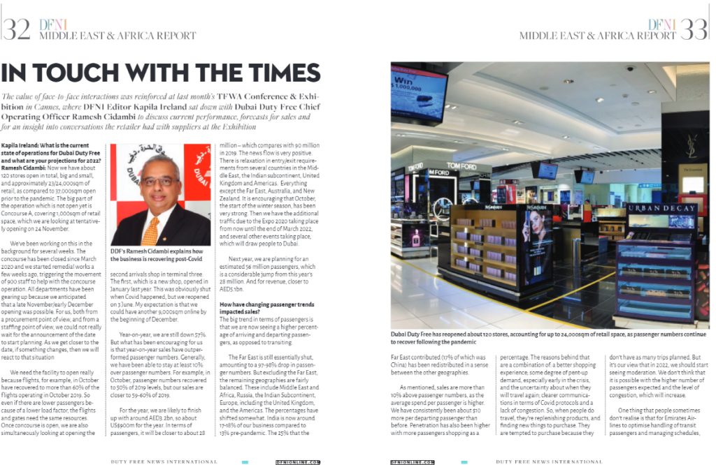 DFNI Interview: Dubai Duty Free COO Ramesh Cidambi