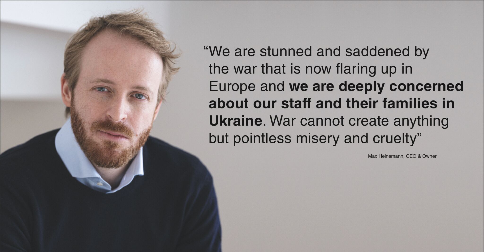 Gebr Heinemann "stunned and saddened" at situation in Ukraine - Vimarsana News