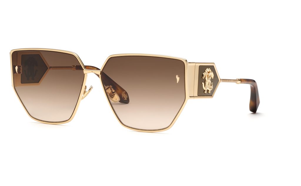 極美品 Roberto Cavalli レザー装飾 ティアドロップ サングラス CAZAL WB739 CAZAL カザール LEGENDS レジェンズ アジアン